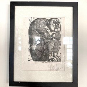 "Bulging" Woodcut by Ukraine artist Américo Balán, signed